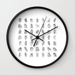 "50 Shades of Owls" collection Wall Clock