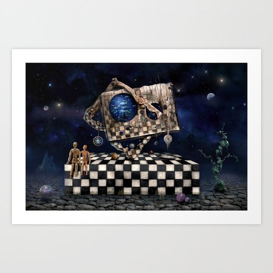 Aqua Space Art Print