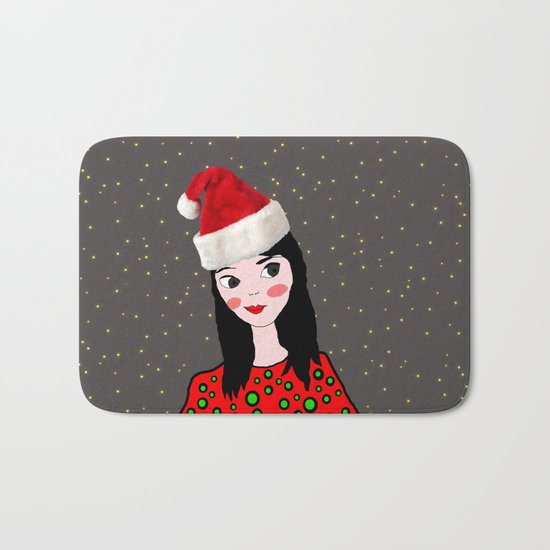 Christmas with you | Kids Painting | Only Love by Elisavet Bath Mat