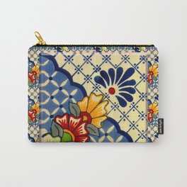 talavera mexican tile in blu Carry-All Pouch
