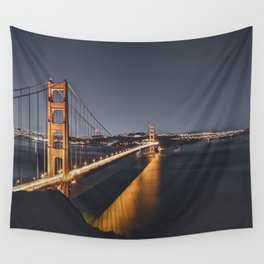 Golden Gate Glowing Wall Tapestry