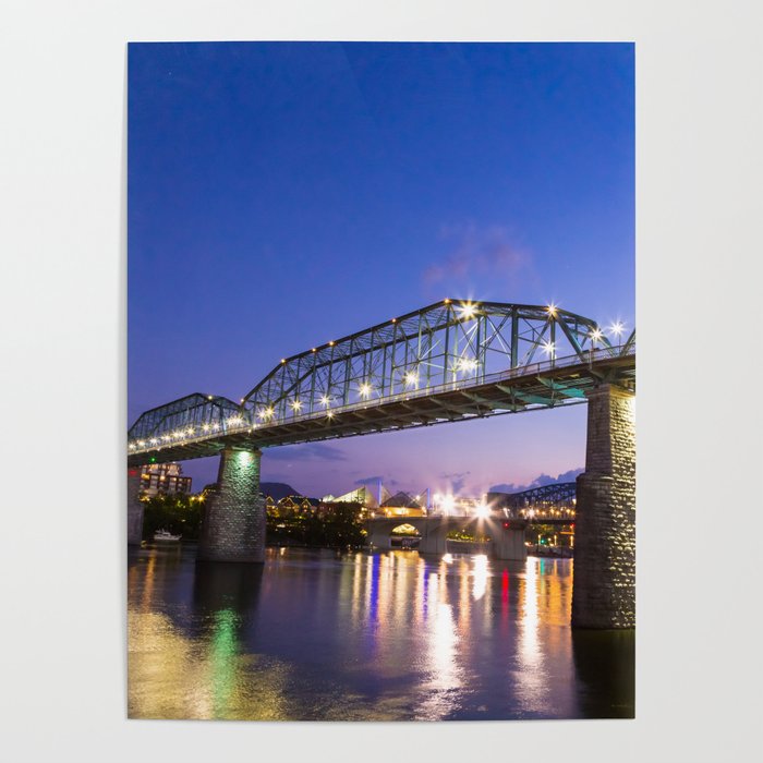 Chattanooga Bridges At Twilight Chattanooga Photography Poster