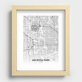 Melrose Park, Illinois, United States - Light City Map Recessed Framed Print