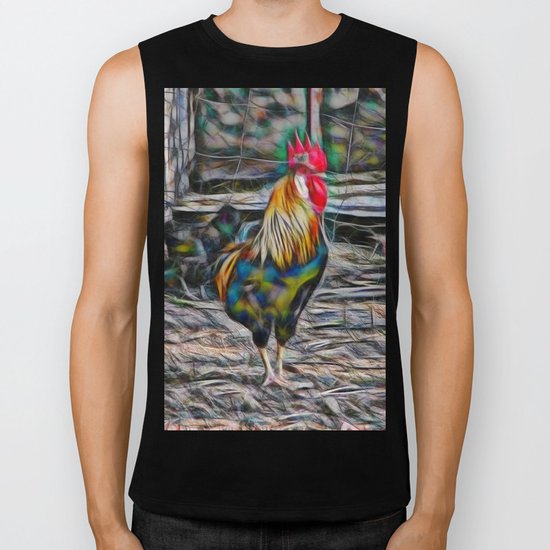 Bold Abstract Rooster Biker Tank