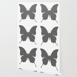 Vintage Charcoal Butterfly Wallpaper
