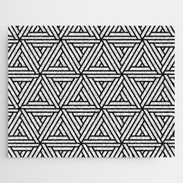 Black and Pale Gray Geometric Shape Mosaic Pattern 2 Pairs Dulux 2022 Popular Colour Sloe Flower Jigsaw Puzzle