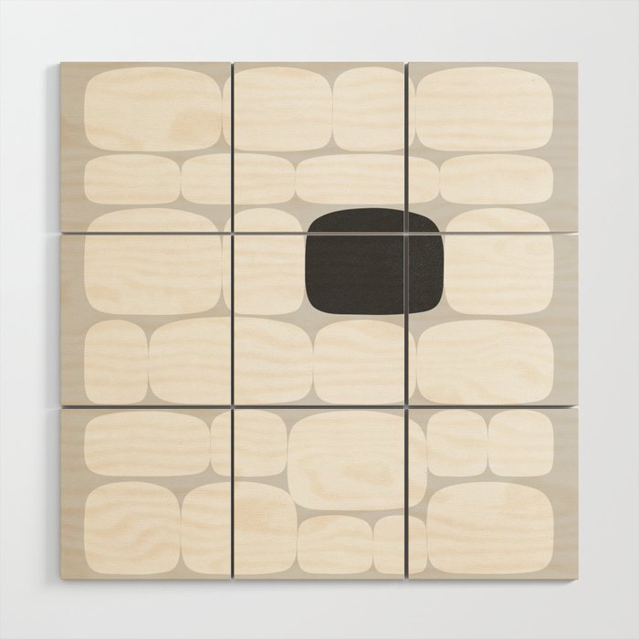 Abstraction_ROCK_STONE_BLACK_WHITE_BALANCE_PATTERN_POP_ART_05230A Wood Wall Art