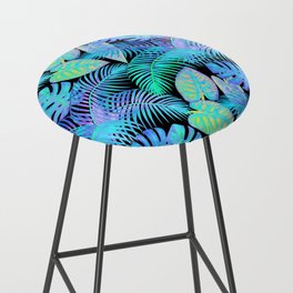 Tropical Fluorescent Palm Leaves Bar Stool