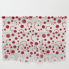 Red Dark Raspberry Spiral Dots Pattern Wall Hanging
