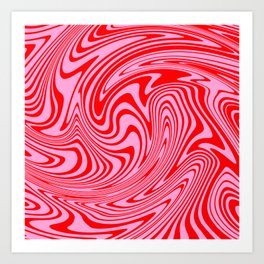 Retro Swirl Pink Groovy Abstract Pattern Art Print