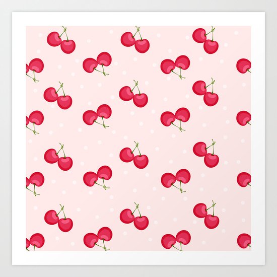 Sweet Cherries Unique Pattern Art Print
