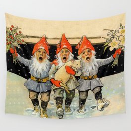 “Caroling Gnomes” by Jenny Nystrom Wall Tapestry