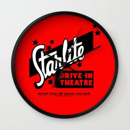 Starlite Drive In Red Wall Clock