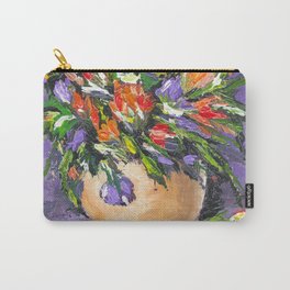 Flowers & Golden Vase Carry-All Pouch