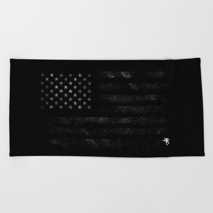 American Flag Space Beach Towel