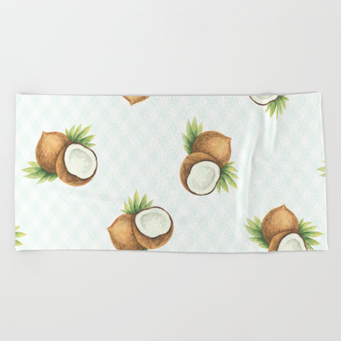 Millennium Green Coconut Pattern Beach Towel