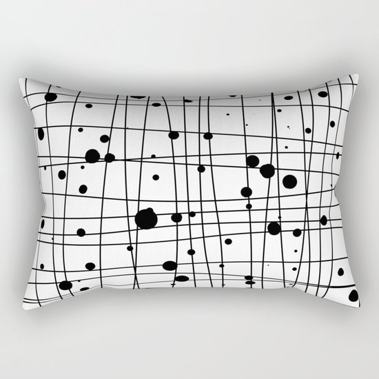 Woven Web black and white Rectangular Pillow