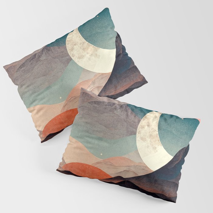 Mountain Over Desert Mountains Abstract Pillow Sham
