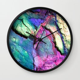 Textured Minerals Fuchsia Teal Purple Wall Clock