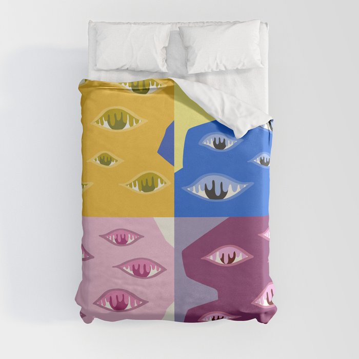 The crying eyes patchwork 4 Duvet Cover