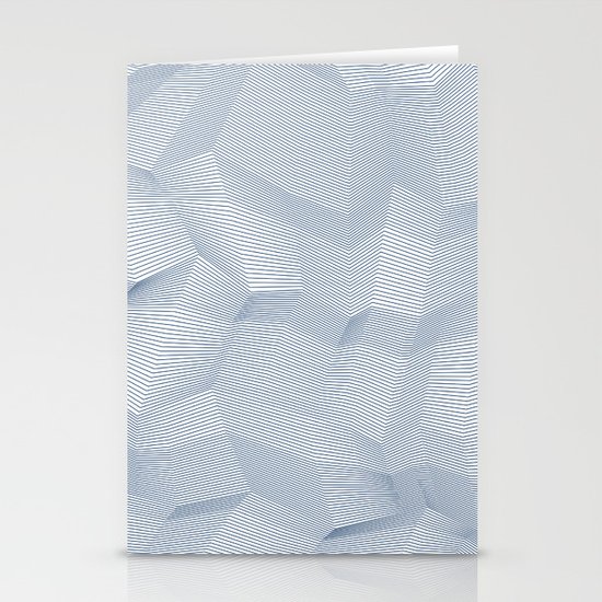 Facets - White and dark blue Stationery Cards