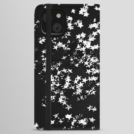 Black Night Glitter Stars #1 (Faux Glitter) #shiny #decor #art #society6 iPhone Wallet Case