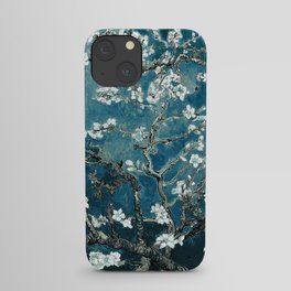 Van Gogh Almond Blossoms : Dark Teal iPhone Case