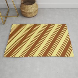 [ Thumbnail: Brown and Tan Colored Striped/Lined Pattern Rug ]