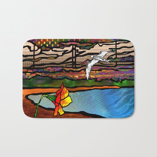 Doodlage 01 - As the seagull flies Bath Mat