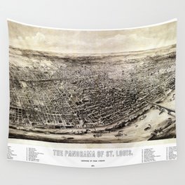St Louis-Missouri-1894 pictorial vintage map Wall Tapestry
