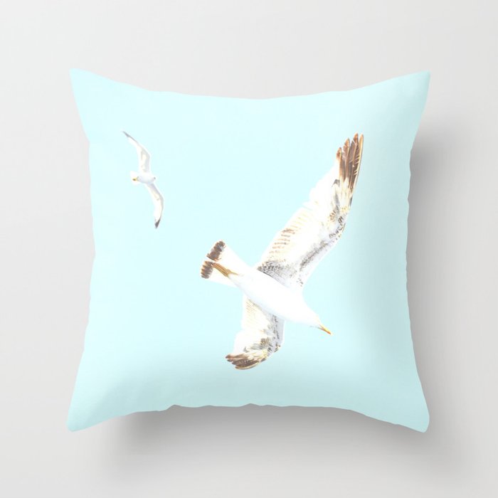Seagulls Flying Throw Pillow by ARTbyJWP | Society6