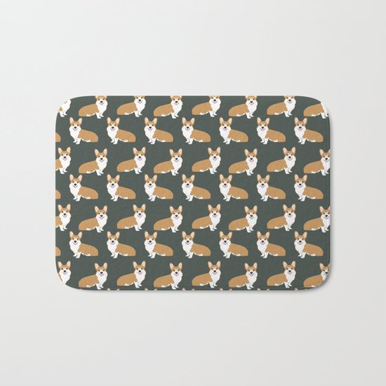 Corgi pattern cute gift for dog owner welsh corgi must haves dog breeds pet portraits pet friendly Bath Mat
