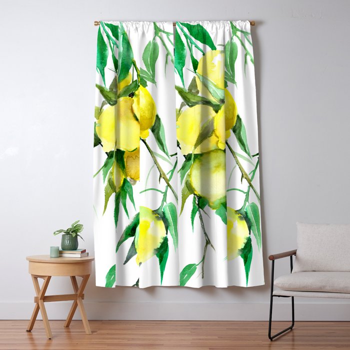 Lemon Tree Lemons Kitchen Design Decor Blackout Curtain By