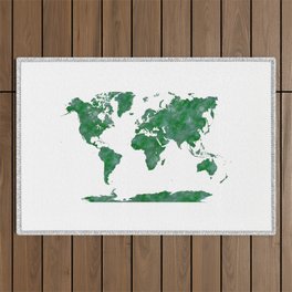watercolor world map Outdoor Rug