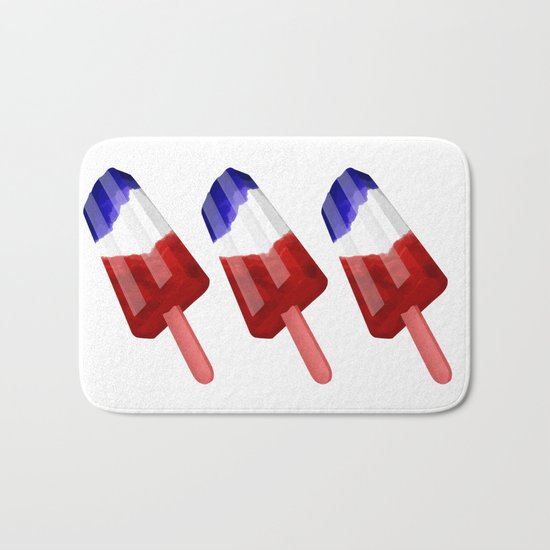 Popsicle Red White and Blue Bath Mat