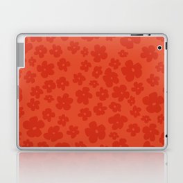 Red Retro Flowers - 60s mod vintage color Laptop & iPad Skin