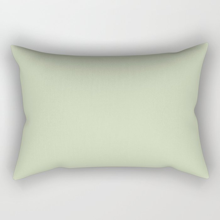 The Pale Sage Green Solid Rectangular Pillow