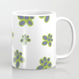 Simple Green and Mauve Flowered Pattern Coffee Mug