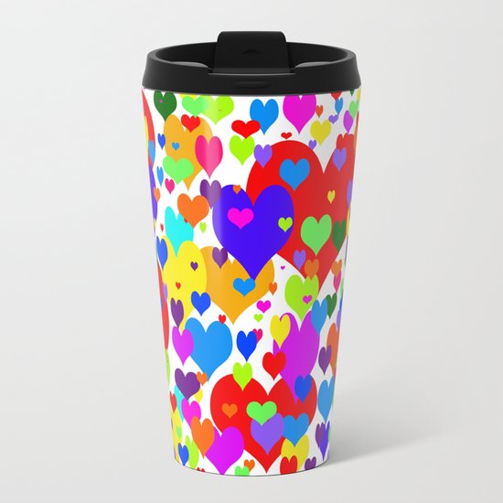 Beaucoup de coeurs de couleur Travel Mug