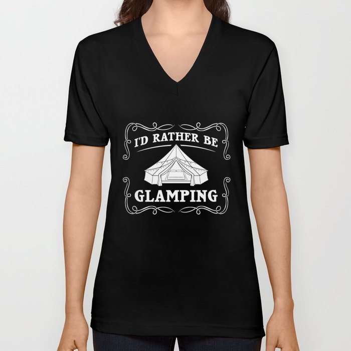 Glamping Tent Camping RV Glamper Ideas V Neck T Shirt
