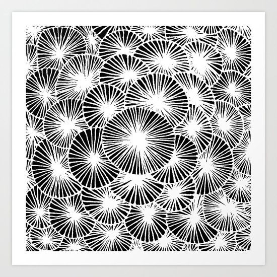 White Pinwheels Art Print
