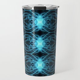 Liquid Light Series 1 ~ Blue Abstract Fractal Pattern Travel Mug