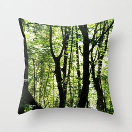 Light In The Forest Throw Pillow