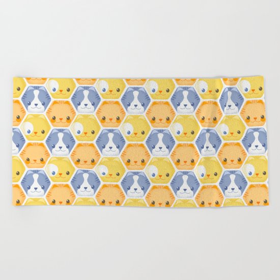 Hexy Cats Beach Towel