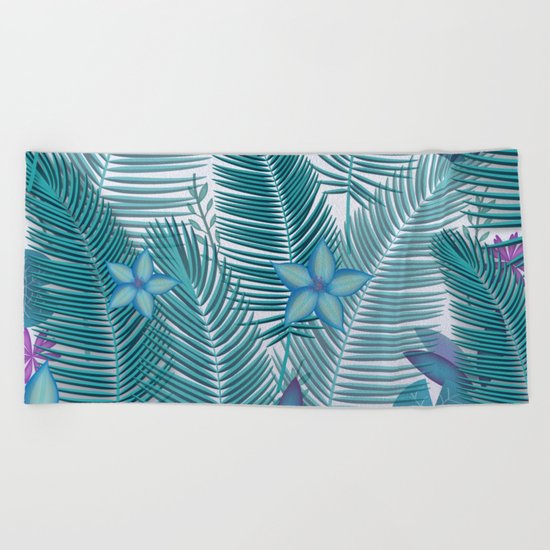 Tropical Flora Beach Towel