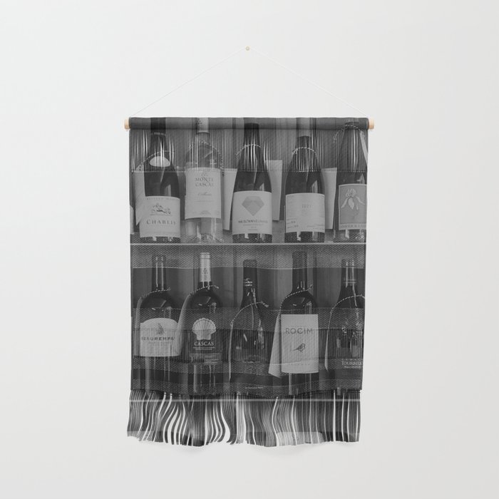 Black and White Wine Shelf Wall Hanging