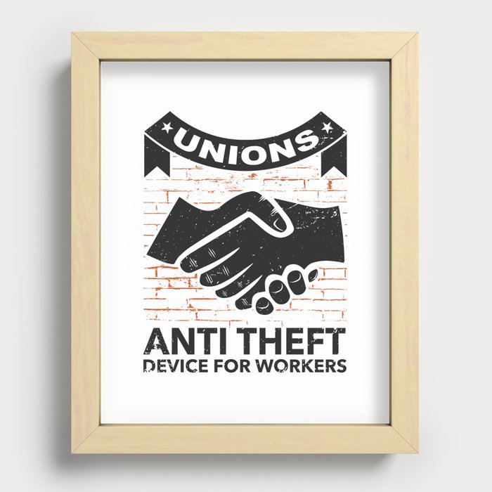 Labor Union of America Pro Union Worker Protest Light Recessed Framed Print