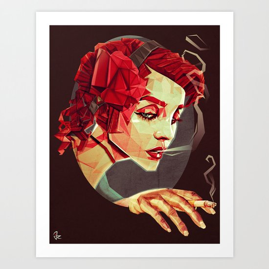 "Smoking Princess" Art Print