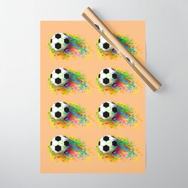 Football soccer sports colorful graphic design Wrapping Paper