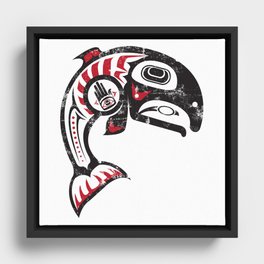 Pacific Northwest Salmon Framed Canvas